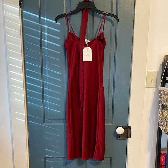 Simple Retro Draped Satin Cami Dress - Picture 6 of 7